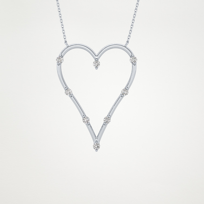 0.24 TCW Round Lab Grown Diamond Heart Shaped Necklace