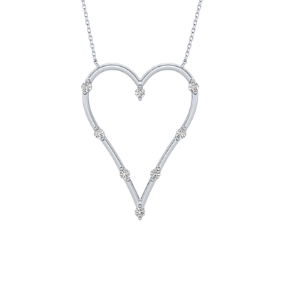 0.24 TCW Round Lab Grown Diamond Heart Shaped Necklace