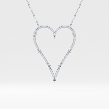 0.24 TCW Round Lab Grown Diamond Heart Shaped Necklace