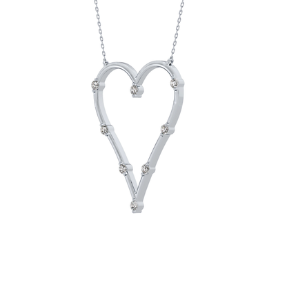 0.24 TCW Round Lab Grown Diamond Heart Shaped Necklace