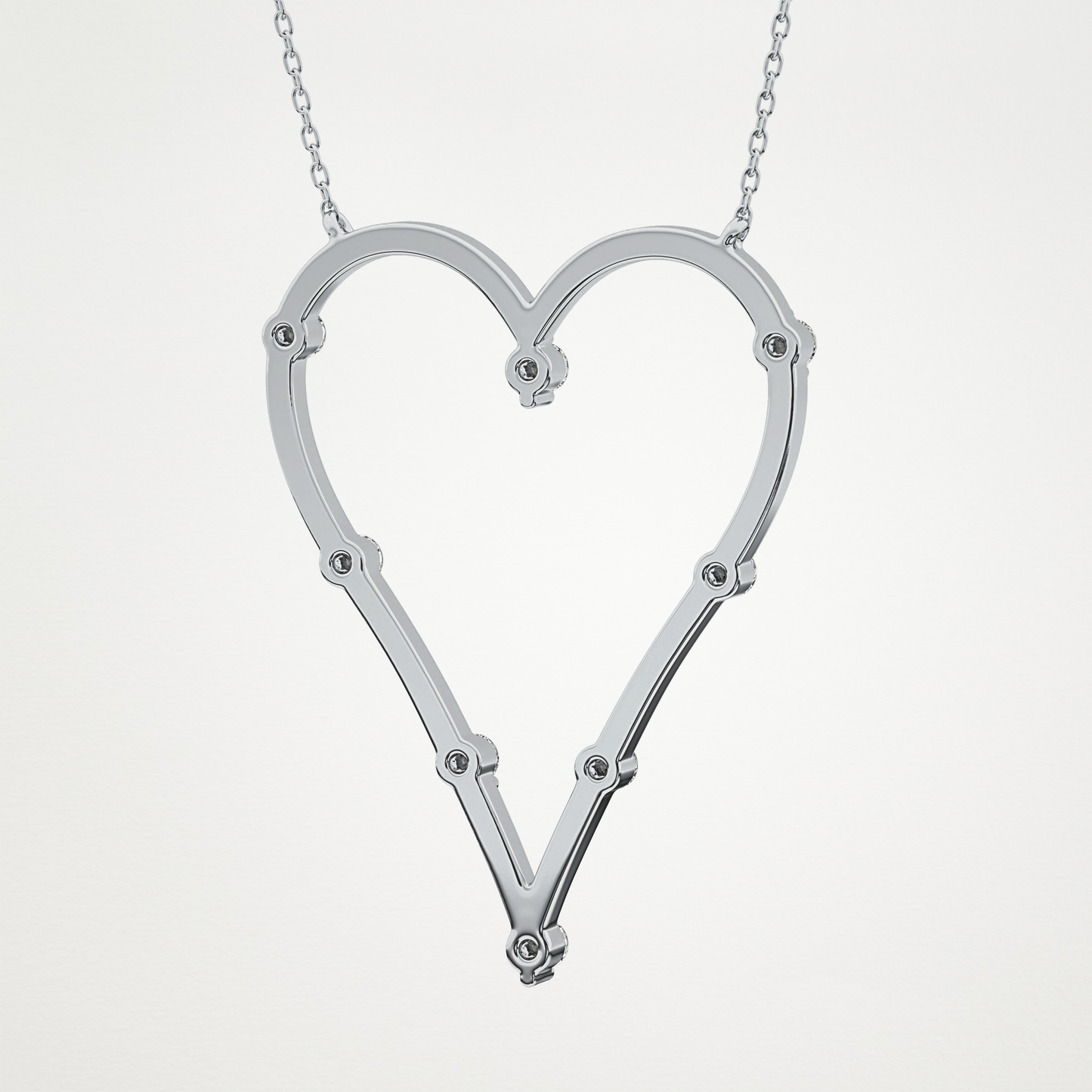 0.24 TCW Round Lab Grown Diamond Heart Shaped Necklace