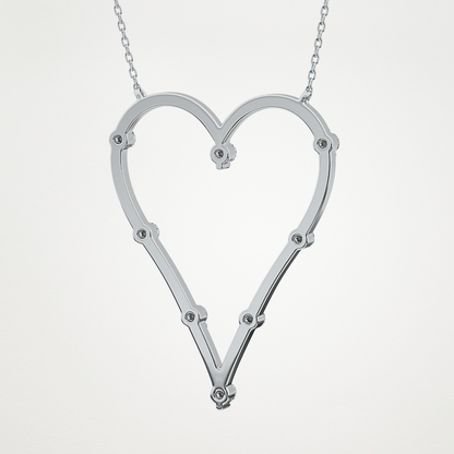 0.24 TCW Round Lab Grown Diamond Heart Shaped Necklace
