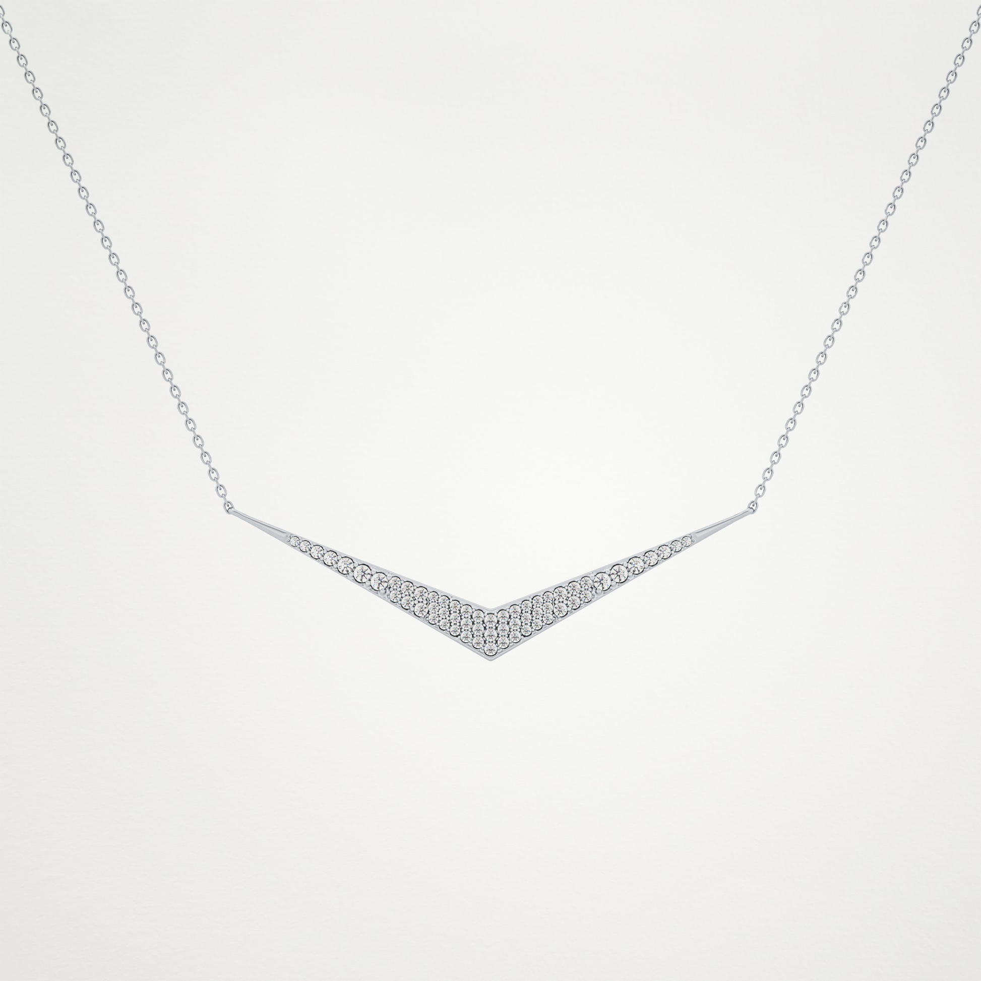 0.272 TCW Round Lab Grown Diamond Multiple Stone Necklace