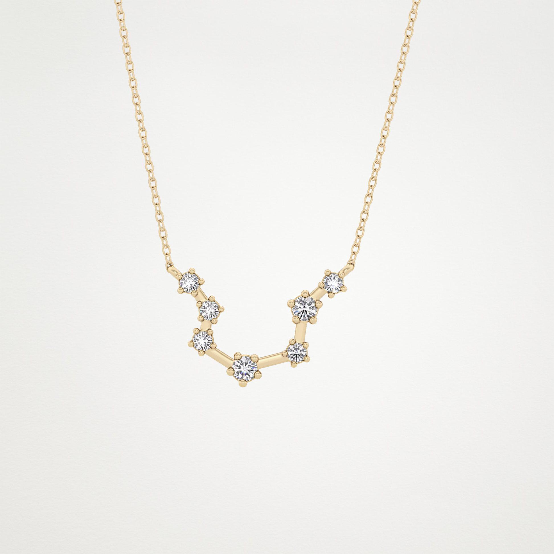 0.2 TCW Round Lab Grown Diamond Aquarius Zodiac Constellation Necklace