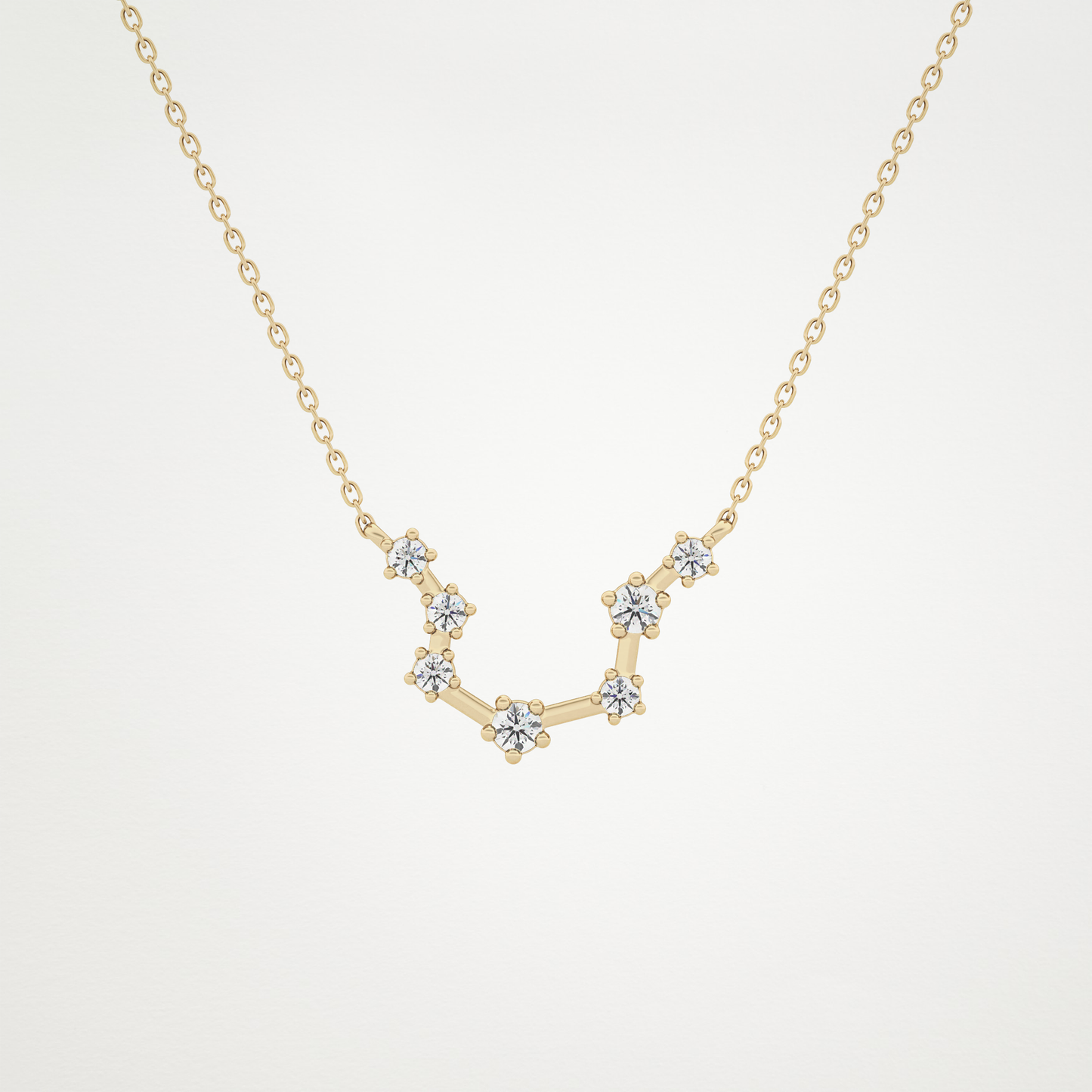0.2 TCW Round Lab Grown Diamond Aquarius Zodiac Constellation Necklace