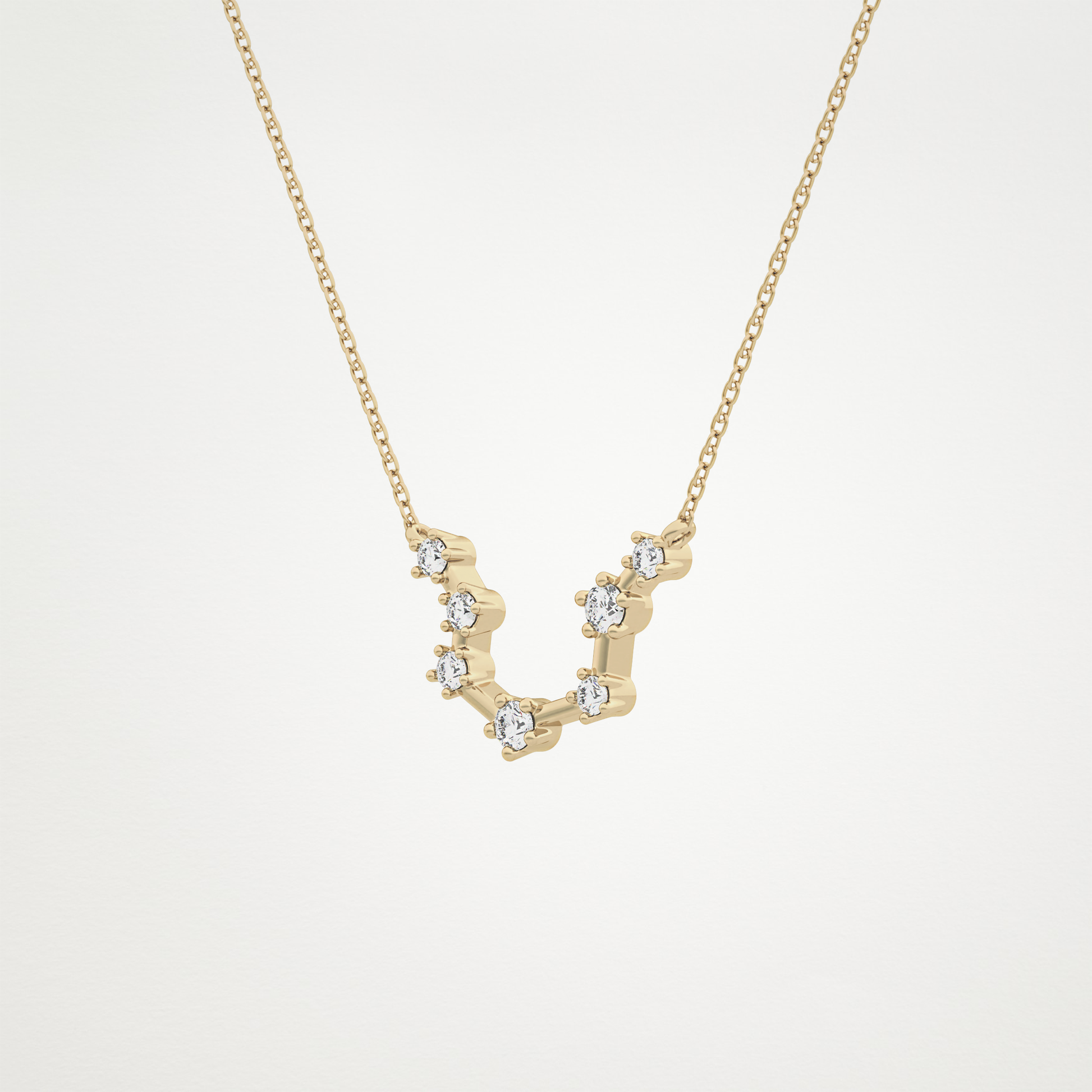 0.2 TCW Round Lab Grown Diamond Aquarius Zodiac Constellation Necklace