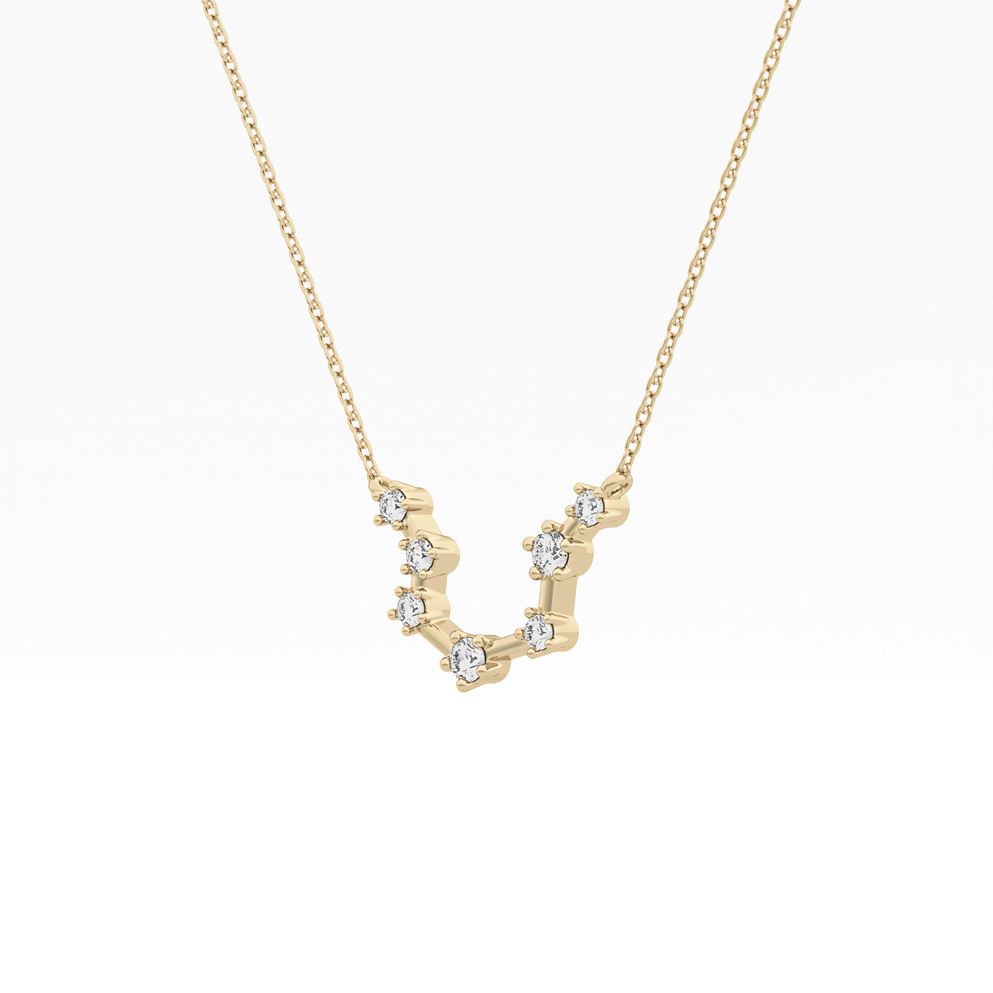 0.2 TCW Round Lab Grown Diamond Aquarius Zodiac Constellation Necklace