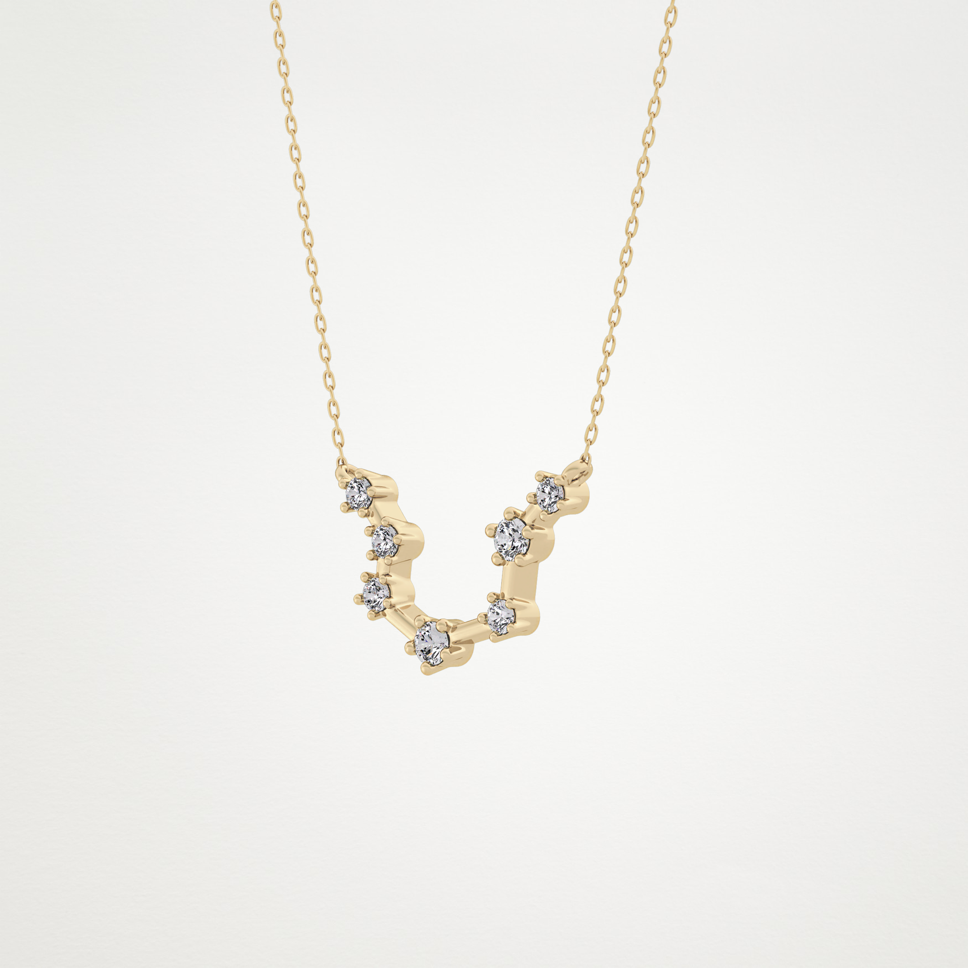 0.2 TCW Round Lab Grown Diamond Aquarius Zodiac Constellation Necklace
