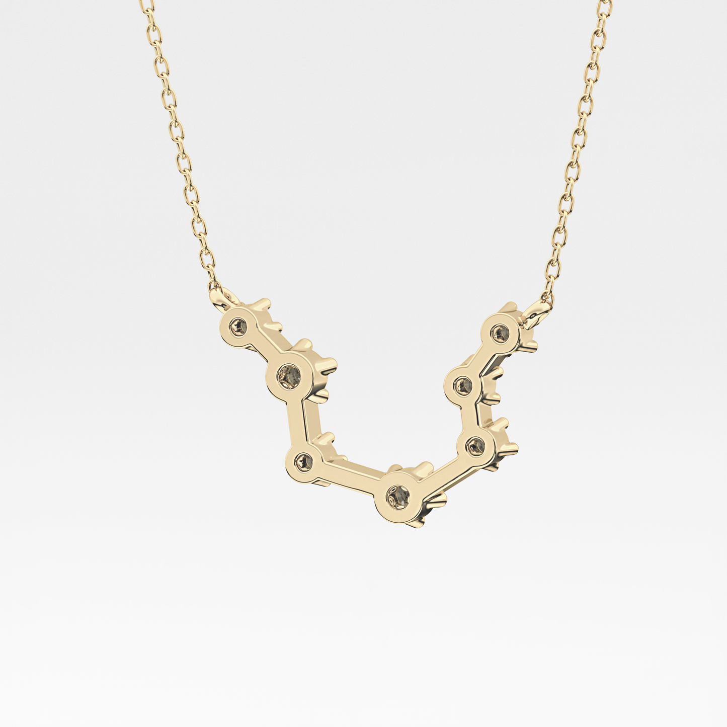 0.2 TCW Round Lab Grown Diamond Aquarius Zodiac Constellation Necklace