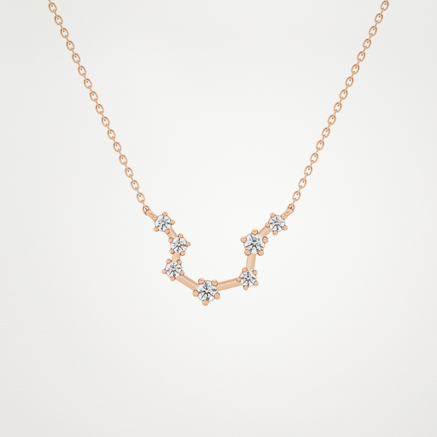 0.2 TCW Round Lab Grown Diamond Aquarius Zodiac Constellation Necklace