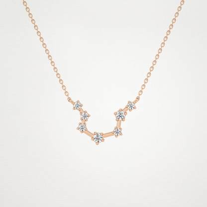 0.2 TCW Round Lab Grown Diamond Aquarius Zodiac Constellation Necklace
