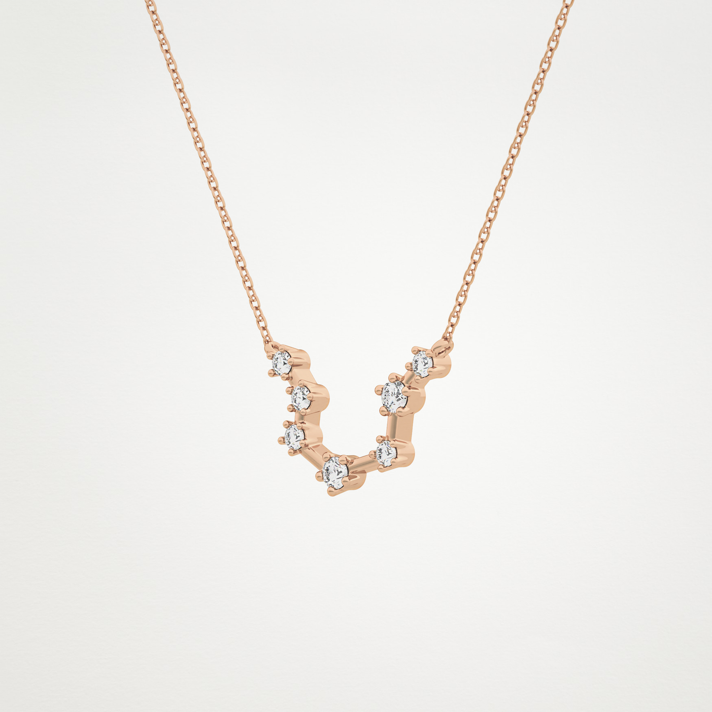 0.2 TCW Round Lab Grown Diamond Aquarius Zodiac Constellation Necklace