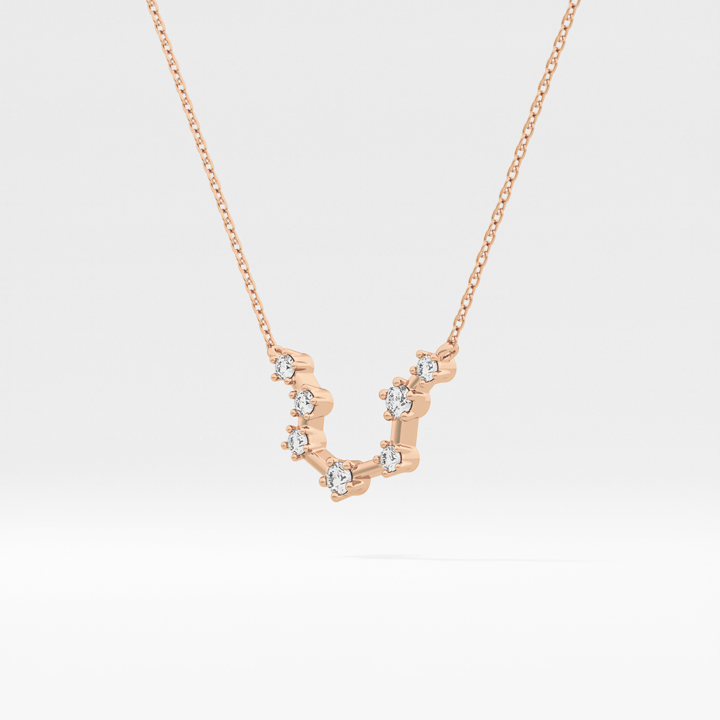 0.2 TCW Round Lab Grown Diamond Aquarius Zodiac Constellation Necklace