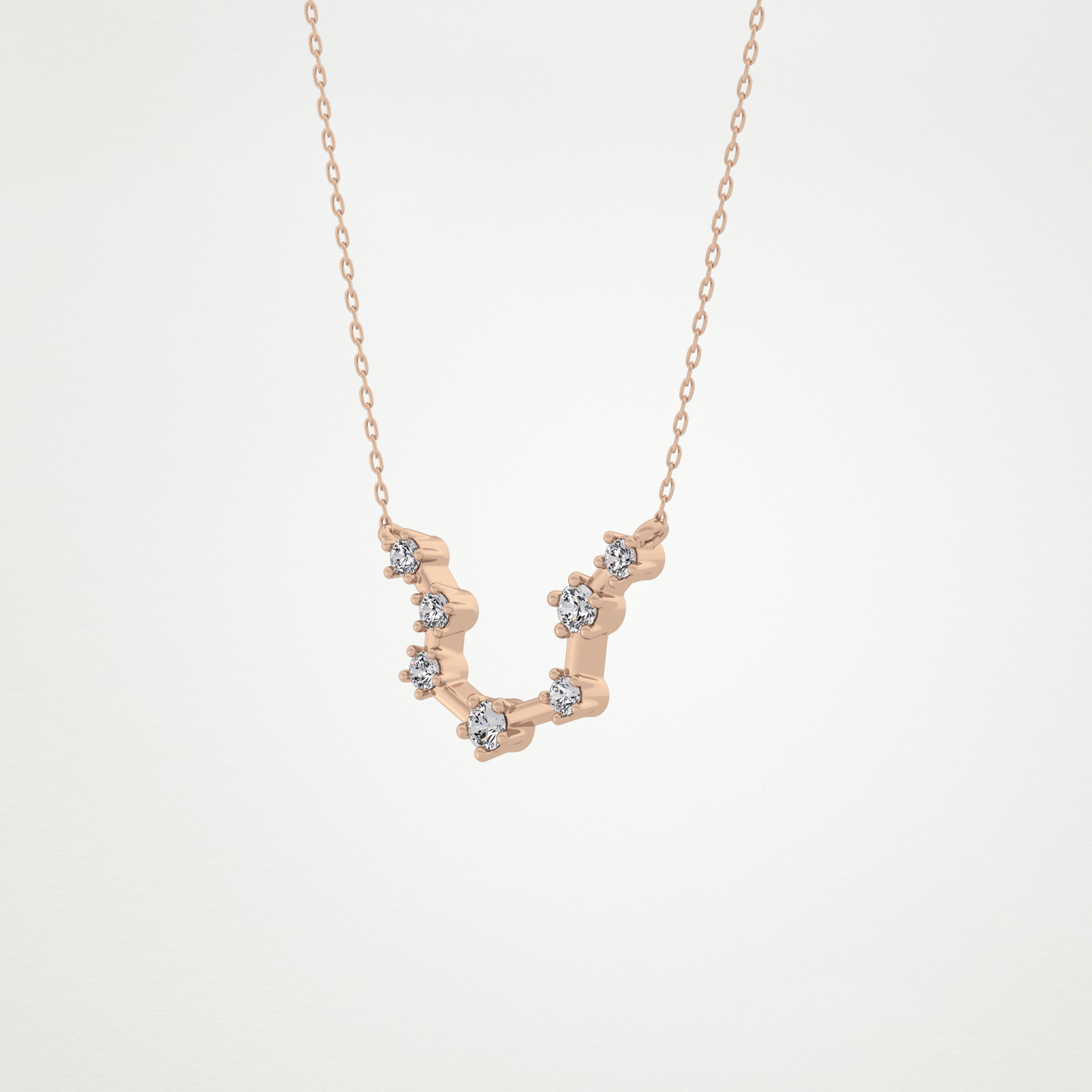 0.2 TCW Round Lab Grown Diamond Aquarius Zodiac Constellation Necklace