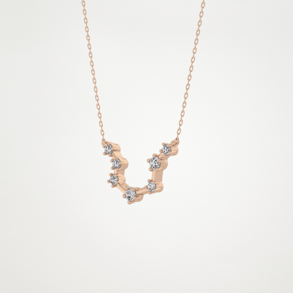 0.2 TCW Round Lab Grown Diamond Aquarius Zodiac Constellation Necklace