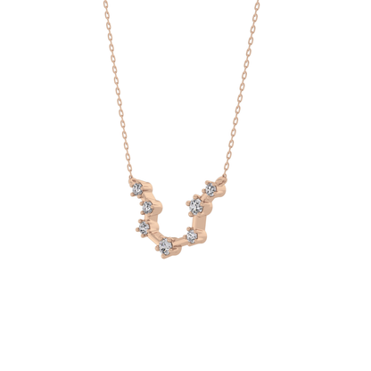 0.2 TCW Round Lab Grown Diamond Aquarius Zodiac Constellation Necklace