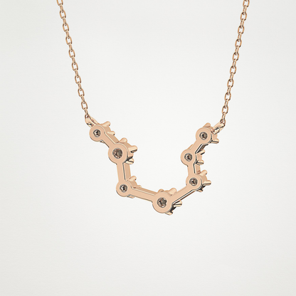 0.2 TCW Round Lab Grown Diamond Aquarius Zodiac Constellation Necklace