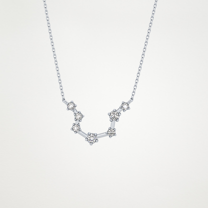 0.2 TCW Round Lab Grown Diamond Aquarius Zodiac Constellation Necklace