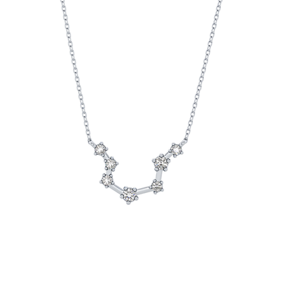 0.2 TCW Round Lab Grown Diamond Aquarius Zodiac Constellation Necklace