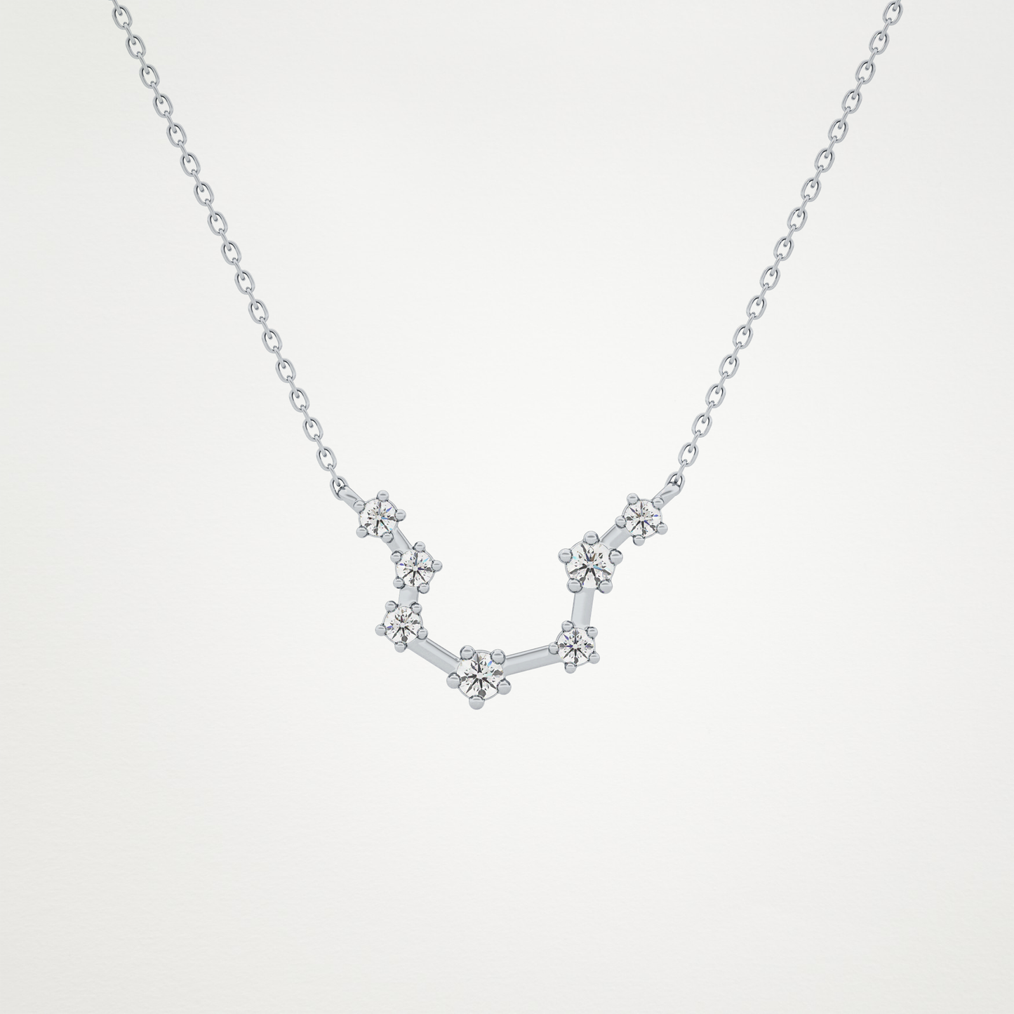 0.2 TCW Round Lab Grown Diamond Aquarius Zodiac Constellation Necklace
