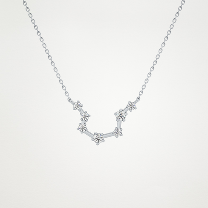 0.2 TCW Round Lab Grown Diamond Aquarius Zodiac Constellation Necklace