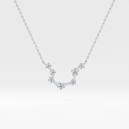 0.2 TCW Round Lab Grown Diamond Aquarius Zodiac Constellation Necklace