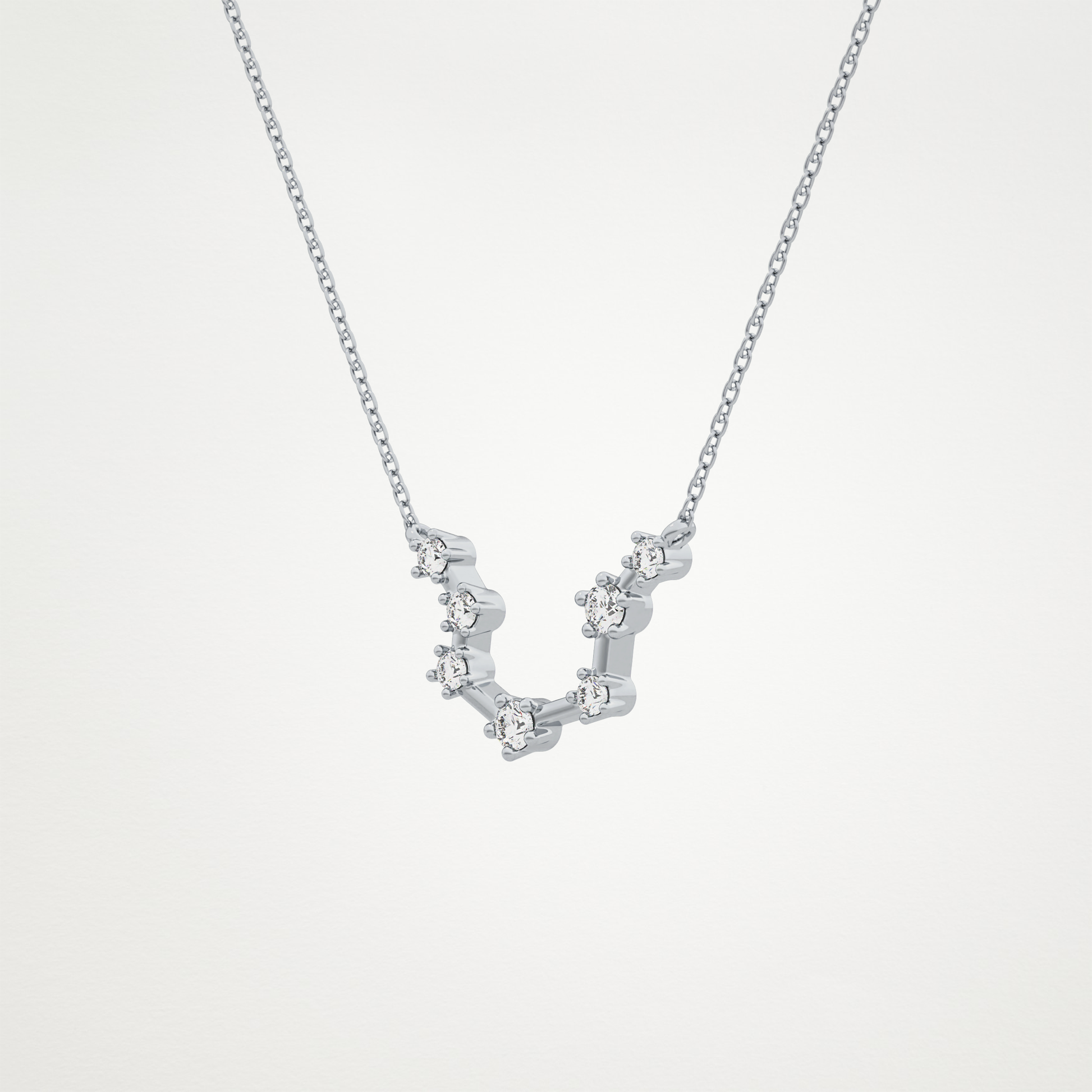 0.2 TCW Round Lab Grown Diamond Aquarius Zodiac Constellation Necklace