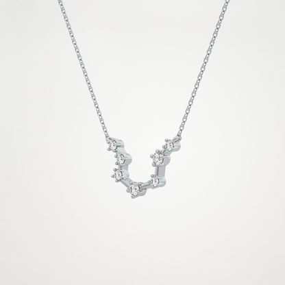 0.2 TCW Round Lab Grown Diamond Aquarius Zodiac Constellation Necklace