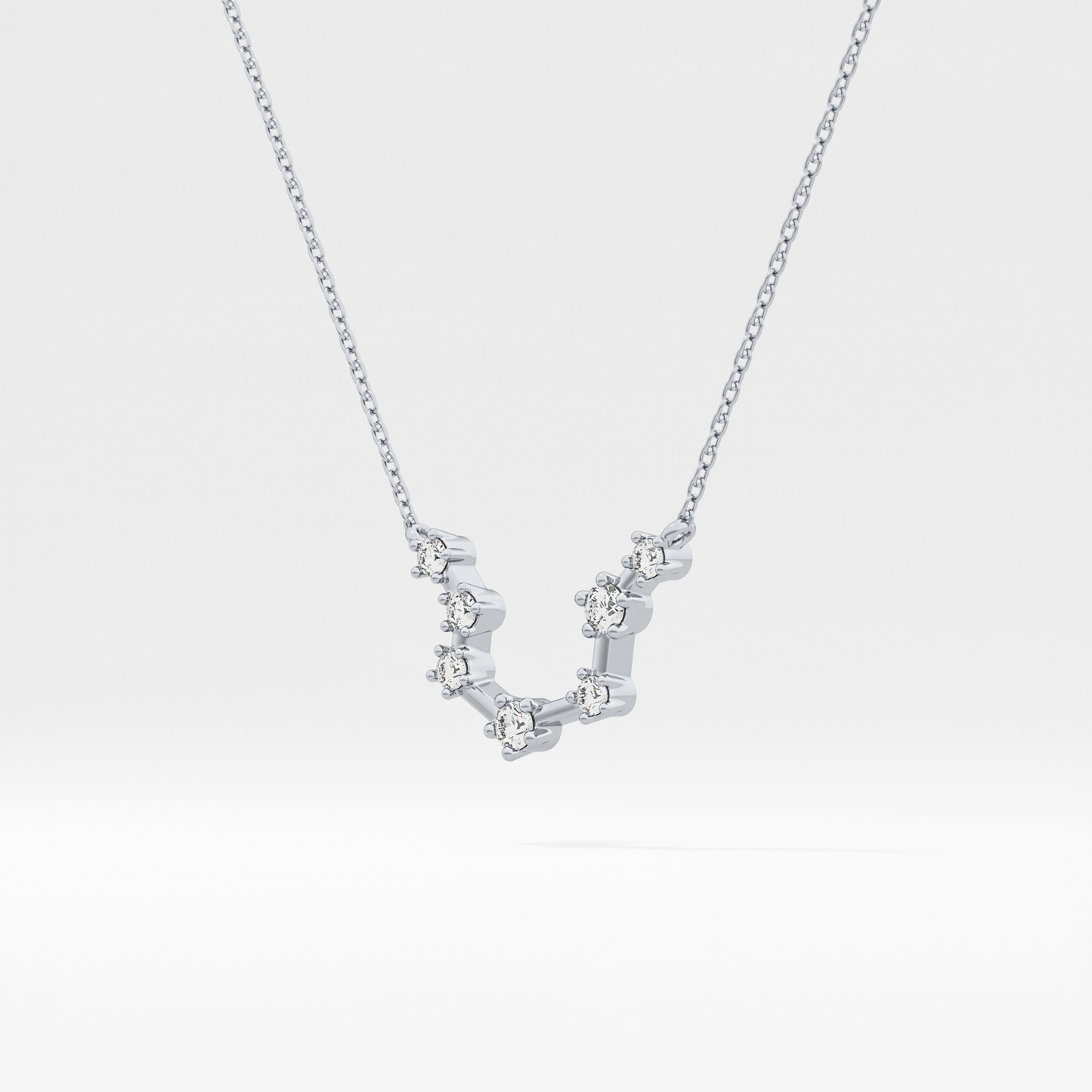 0.2 TCW Round Lab Grown Diamond Aquarius Zodiac Constellation Necklace