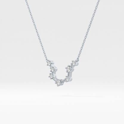 0.2 TCW Round Lab Grown Diamond Aquarius Zodiac Constellation Necklace