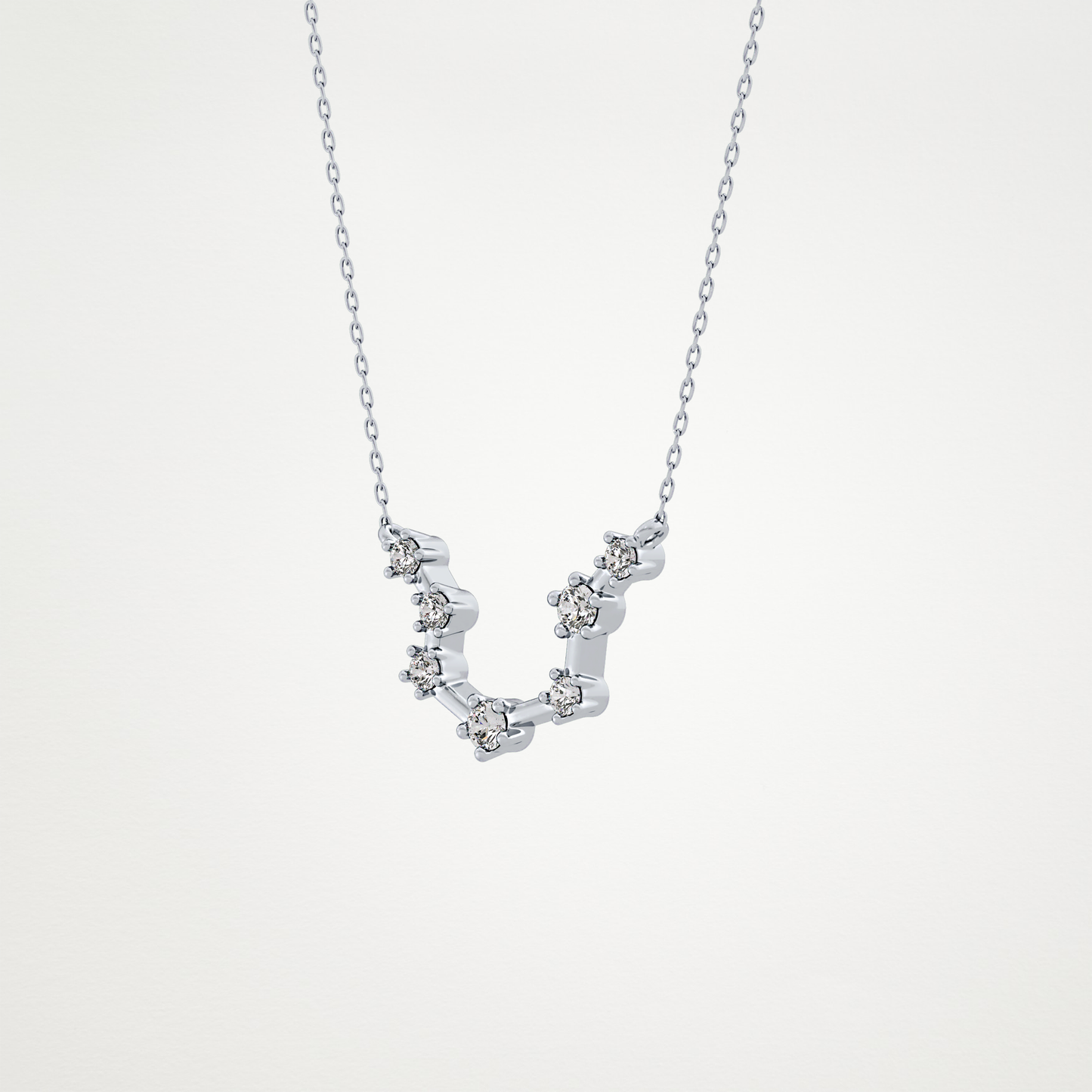 0.2 TCW Round Lab Grown Diamond Aquarius Zodiac Constellation Necklace