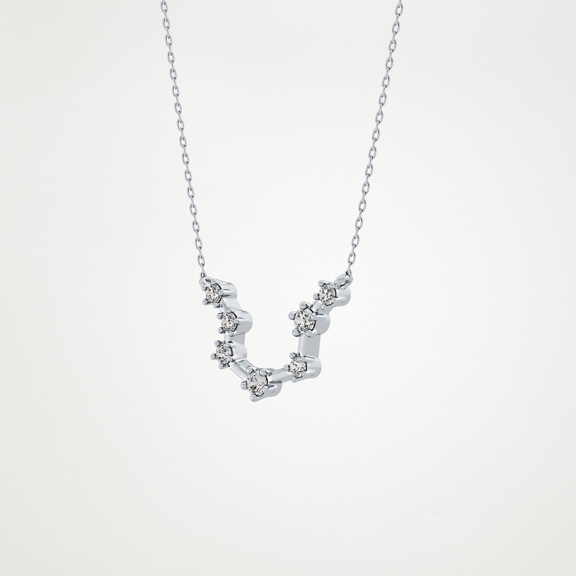 0.2 TCW Round Lab Grown Diamond Aquarius Zodiac Constellation Necklace