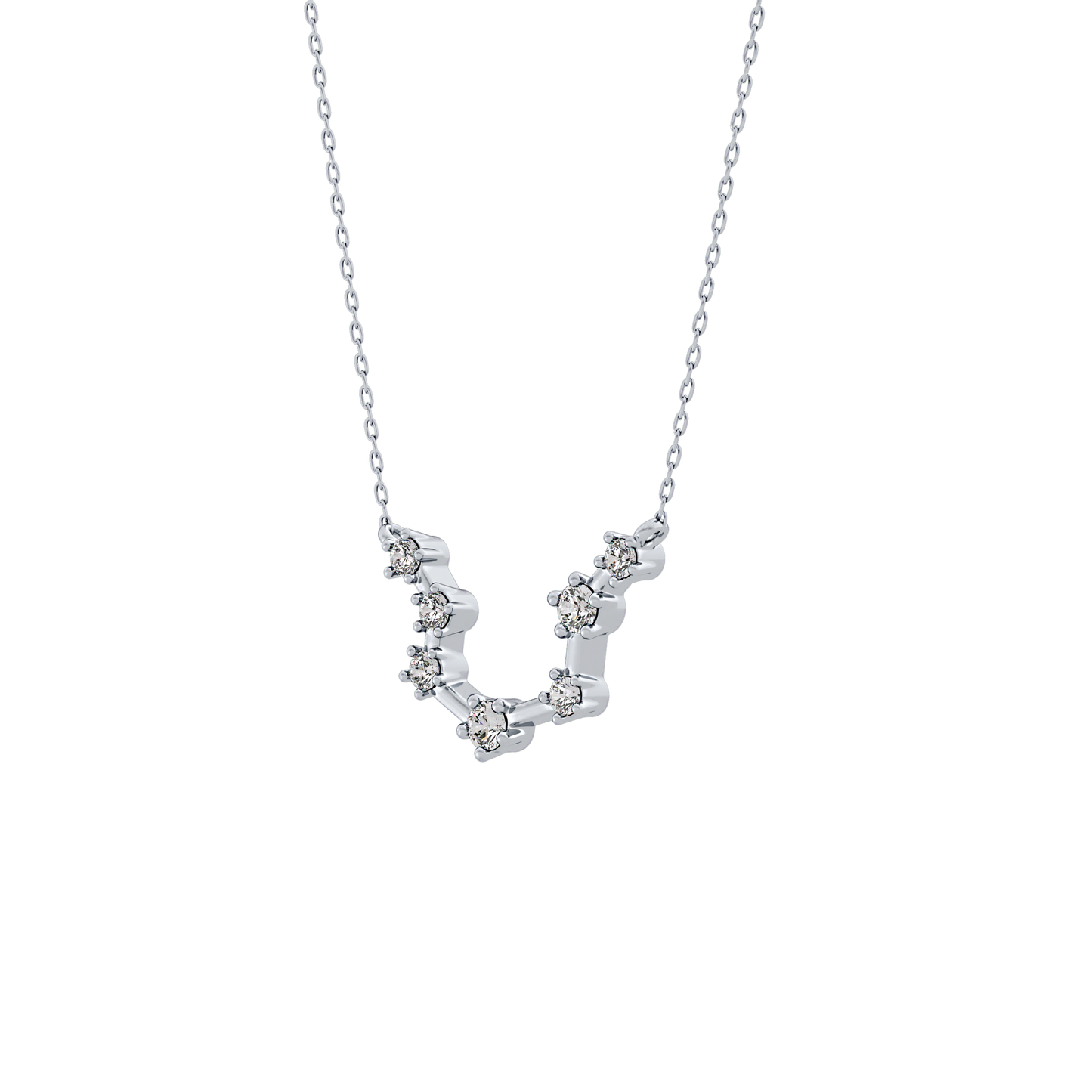 0.2 TCW Round Lab Grown Diamond Aquarius Zodiac Constellation Necklace