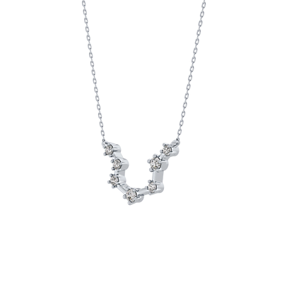 0.2 TCW Round Lab Grown Diamond Aquarius Zodiac Constellation Necklace