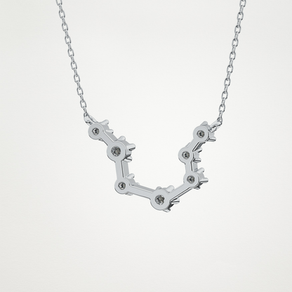 0.2 TCW Round Lab Grown Diamond Aquarius Zodiac Constellation Necklace