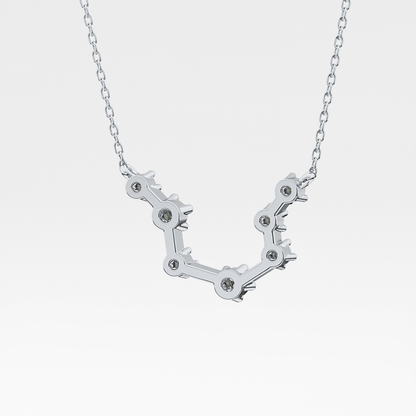 0.2 TCW Round Lab Grown Diamond Aquarius Zodiac Constellation Necklace