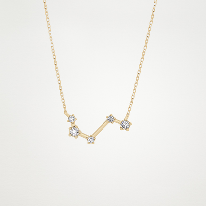 0.16 TCW Round Lab Grown Diamond Aries Zodiac Constellation Necklace