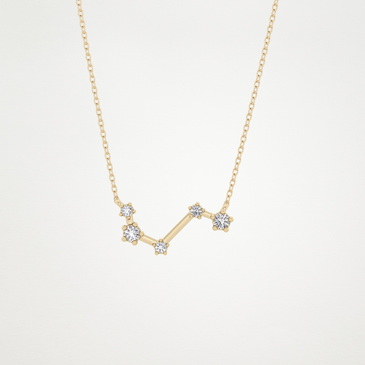 0.16 TCW Round Lab Grown Diamond Aries Zodiac Constellation Necklace