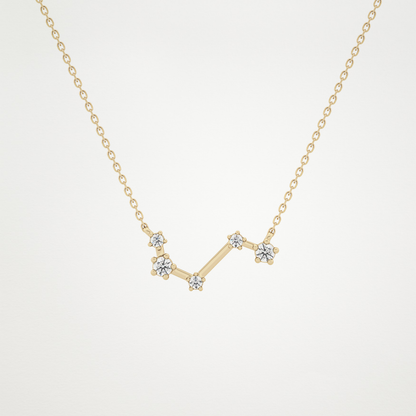 0.16 TCW Round Lab Grown Diamond Aries Zodiac Constellation Necklace