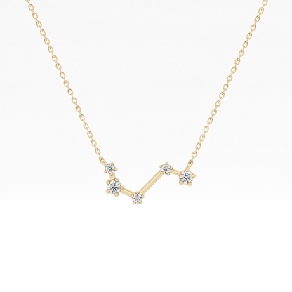 0.16 TCW Round Lab Grown Diamond Aries Zodiac Constellation Necklace