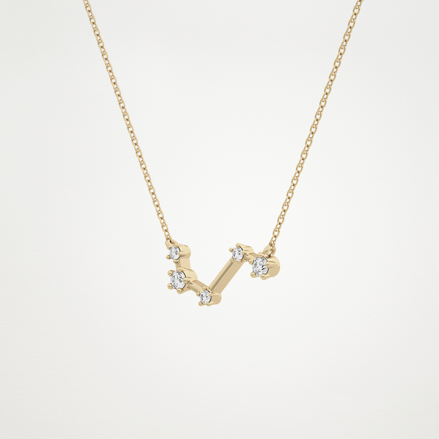 0.16 TCW Round Lab Grown Diamond Aries Zodiac Constellation Necklace