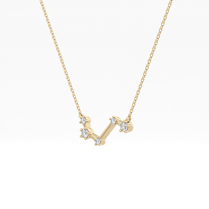 0.16 TCW Round Lab Grown Diamond Aries Zodiac Constellation Necklace