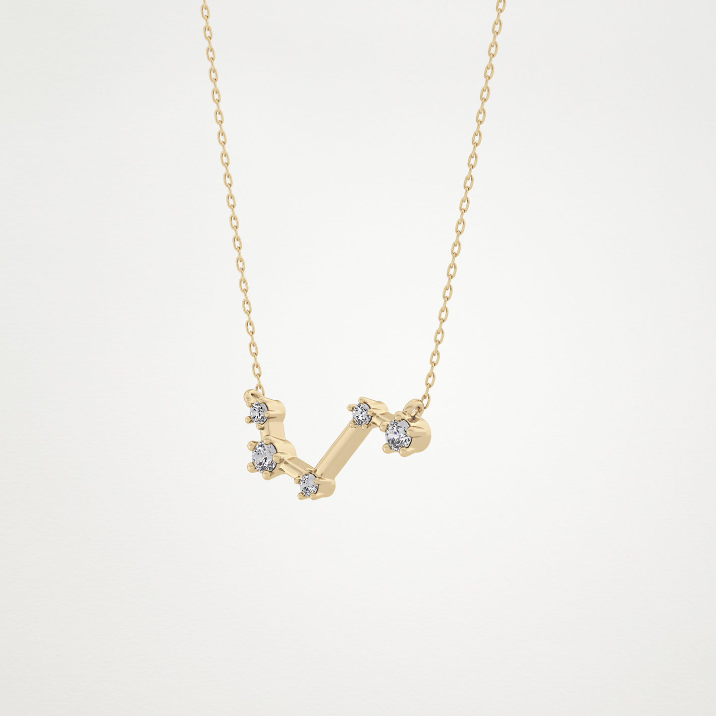 0.16 TCW Round Lab Grown Diamond Aries Zodiac Constellation Necklace