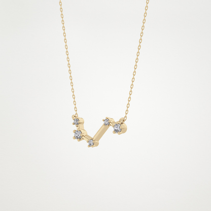 0.16 TCW Round Lab Grown Diamond Aries Zodiac Constellation Necklace