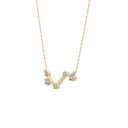 0.16 TCW Round Lab Grown Diamond Aries Zodiac Constellation Necklace