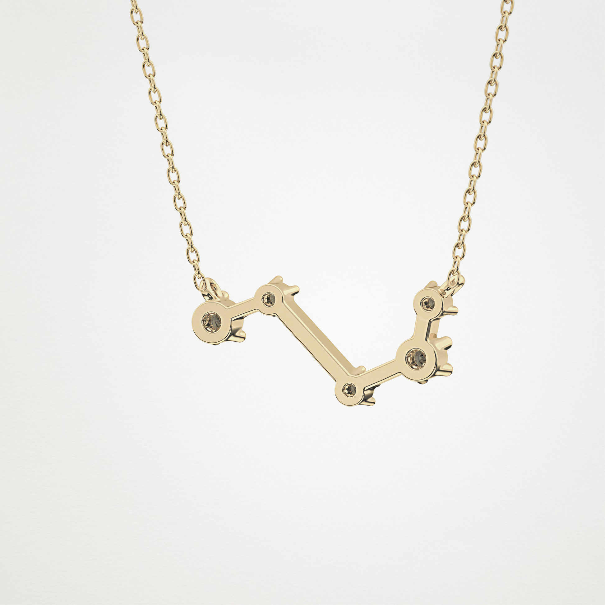 0.16 TCW Round Lab Grown Diamond Aries Zodiac Constellation Necklace