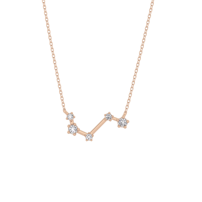 0.16 TCW Round Lab Grown Diamond Aries Zodiac Constellation Necklace