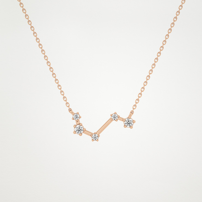 0.16 TCW Round Lab Grown Diamond Aries Zodiac Constellation Necklace