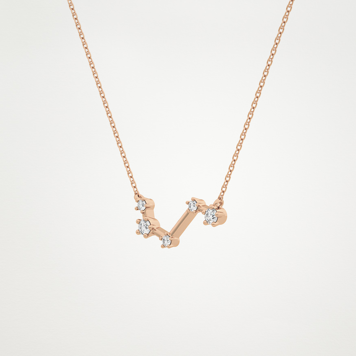 0.16 TCW Round Lab Grown Diamond Aries Zodiac Constellation Necklace