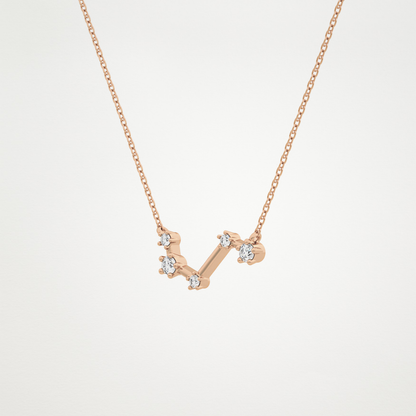 0.16 TCW Round Lab Grown Diamond Aries Zodiac Constellation Necklace